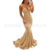 Vestido de noche de lentejuelas para mujer de Amazon formal sexy largo para fiesta de graduación vestido de fiesta cola de pez brillante cuello en V