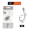 Anzuelo de manivela Ftk Anzuelo de pesca invertido Wacky Rig 20 Piezas Anzuelo de señuelo de tubo con aro grande para lubina y peces de boca superior Transfronterizo