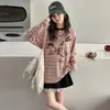 Camiseta Rayada para Niñas Transfronteriza, Algodón Puro, Nuevo Estilo Primavera 2026, Corte Holgado Estilo Coreano para Niños Mayores, Camiseta Básica, Atuendo de Primavera