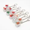 Navidad 9 Teclas Alivio del Estrés Botón Luminoso Juguete para Aliviar el Estrés Keycap Llavero Teclado DIY Juguete para Aliviar el Estrés Colgante