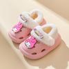 Zapatillas de algodón para niños Sanrio, zapatos de invierno para niña con agujeros desmontables, zapatos de playa de dibujos animados para niño, antideslizantes de dos usos