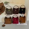 Bolso Cubo Nuevo con Asa de Hebilla de Nicho, Bolso de Hombro Casual Retro Maillard, Bolso Cubo de Hombro Elegante Versátil