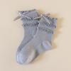 Calcetines para Niña, Calcetines de Media Caña para Primavera y Otoño, Calcetines de Princesa con Volantes y Lazo de Encaje para Niños, Calcetines Estilo Coreano para Bebé
