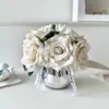 Rosas Artificiais, Arranjos de Flores de Mesa de Jantar de Luxo Leve de Alta Qualidade, Enfeites Decorativos, Flores Artificiais, Buquês, Arranjos Florais, Entrega Transfronteiriça