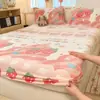 Capa de Cama Plush Espessa Dupla Face Peça Única Inverno Cama Infantil Veludo Floco de Neve Protetor de Colchão Dormitório Estudantil Capa de Colchão