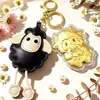 Llavero de cordero de dibujos animados lindo de oro puro 999, colgante de bolsa de oro, regalo para atraer la fortuna del año zodiacal