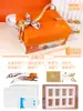 Hermes Naranja Fresco Estofado Instantáneo Nido de Pájaro Caja de Regalo Naranja Pañuelo de Seda Portátil con Logo