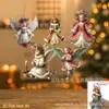 2D Plano 12 Piezas Exquisitos Vintage Ángel Madera Navidad Acción de Gracias Año Nuevo Fiesta Decoración Adornos Colgantes