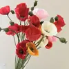 Nueva Simulación Tela Arrugada Sencilla Amapola Flores Secas Decoración Interior del Hogar Flores Falsas Adornos para Hotel Venta al por Mayor Amapola