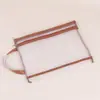 Bolsa de Rede Colorida Retrô A4 Transparente Bolsa de Ombro Dupla Camada Bolsa com Zíper Estudante Livro de Reforço Armazenamento de Escritório Bolsa para Documentos