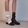 Nuevas Botas Cortas Versátiles de Tacón Grueso con Cremallera Lateral Estilo Francés Gentil Punta Redonda Estilo Ballet Botas Delgadas con Moño Otoño e Invierno 2026
