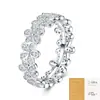 Anillos de Moda de Comercio Exterior de Nicho de Alta Gama con Temática de Amor para Mujer, Anillos de Plata S925 de Lujo Ligero con Moissanita, Procesamiento Personalizado