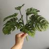 Simulación pegamento suave planta verde hoja de tortuga bambú tortuga hogar nórdico Habitación modelo Hotel decoración pared de plantas hoja de planta