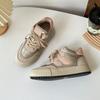 Zapatillas de caña alta versión europea para mujer 2024 otoño e invierno nuevas versátiles casuales cabeza grande combinación de colores Botas de nieve peludas algodón 6587