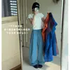 Pantalones deportivos de chándal anchos y holgados para otoño 2026 Moda callejera americana con cordón, microcurvados, casuales