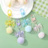 Llavero de Pompones de Colores Dulces Accesorios de Lazo Colgante de Decoración para Mochila Pequeño Regalo Creativo Cultural DIY