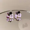 Pendientes de Borla Flor Rosa Super Hada Aguja de Plata Moda Versátiles Elegantes Elegantes Lujo Ligero Gama Alta Accesorios para Orejas para Mujeres
