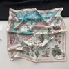 Lenço de Seda Feminino Hangzhou Silk Light Luxury Versátil para Primavera e Verão com Padrão de Zebra Dançante Lenço Quadrado 70 Lenço/Xale de Seda de Amora