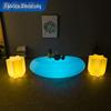 Mesa de Centro Redonda de LED Luxo Leve Alto Senso KTV Bar Assento de Cartão Celebridade da Internet Móveis de Hotel Villa Combinação de Sofá Externo