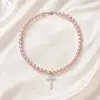 Estrella con collar de perlas cruzadas simple y versátil europeo y americano, joyería de moda hip hop para hombres y mujeres, moda hiphop
