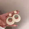 Pendientes de Aro de Color Contrastante Retro Estilo Hong Kong, Pendientes de Cara Redonda de Gama Alta con Efecto Adelgazante, Pendientes Atmosféricos Nuevos Otoño e Invierno 2025 para Mujer