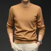 Nueva colección Otoño/Invierno 2026: suéter de punto jacquard para hombre, color liso, cuello redondo, casual y elegante, diseño simple, perfecto como capa base