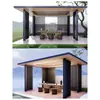 Gazebo Externo Liga de Alumínio Villa Pátio Moderno Sala de Chá Pátio Pequeno Pavilhão de Lazer Jardim À Prova de Vento À Prova de Chuva Pavilhão de Quatro Cantos