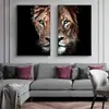 Pintura Mural Poster Lienzo Primer Plano Mitad León Arte de Pared Dormitorio Sala de Estar Pintura Decorativa Moderna