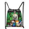 Nueva Bolsa con Cordón de Minecraft para Niños, Bolsa de Almacenamiento Grande, Mochila Casual Portátil para Estudiantes al Aire Libre