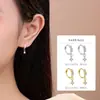 Pendientes Colgantes de Plata de Ley S925 con Mini Diamante Brillante de Zirconia 2025 Nuevos Pendientes de Moda para Mujer Estilo Frío Simple Pendientes Pendientes