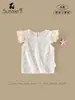 Camiseta Feminina 2026 Verão Nova Floral Manga Curta Manga Bufante para Bebês e Crianças Pequenas Camiseta Básica Macia e Confortável