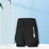 Calça Esportiva Masculina Falsa de Duas Peças Verão Fina Secagem Rápida Respirável Solta Casual Shorts Roupa Externa Masculina Marca Tendência