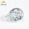 Corte de flor de hielo acero de alto carbono taladro forma de pera híbrido color blanco colección fabricantes piedra desnuda al por mayor zirconia cúbica sintética