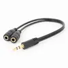 Cable de audio para dos amantes chapado en oro tres 3.5 mm Revolución 2 adaptador hembra cable divisor de auriculares sin trigo