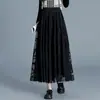 Falda Midi Plisada de Doble Uso con Caída Otoño Invierno 2026 Nueva Patchwork de Encaje Estilosa que Reduce la Edad Falda de Dobladillo Amplio