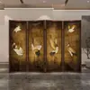Biombo Plegable Divisorio Móvil para Sala de Estar, Estilo Chino Moderno Simple, Divisorio de Hotel, Uso Doméstico, Dormitorio, Sala de Té, Biombo Plegable de Madera Maciza