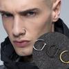 Máscara Metálica Cyberpunk de PP Adorno Nasal de Nicho Femenino Estilo Mecánico Y2K Masculino Máscara Facial de Halloween Cos