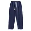 Pantalones casuales para exteriores transfronterizos para hombres y mujeres, pantalones deportivos de color liso, de cintura alta, con bolsillos, rectos, de pierna ancha, holgados