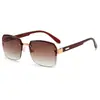Nuevas Gafas de Sol de Moda Tendencia para Hombre, Gafas de Sol Cuadradas con Lente de PC, Gafas de Sol de Medio Marco con Protección Solar Estilo Urbano para Mujer