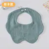 Babeiro de Gaze Cor Pura Estilo K para Bebê, Babeiro de Pétala para Bebê, Toalha de Saliva Impermeável Macia de Sete Camadas, Tipo Algodão a