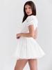 Vestido tutú dulce transfronterizo europeo y americano, nuevo producto de moda, manga abullonada hueca, escote en V, corte entallado, vestido tutú retro