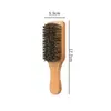 Cepillo para Barba de Bambú Transfronterizo, Cepillo para Cabeza de Aceite, Peine de Tres Filas, Cepillo para Cabello Roto, Peine Alisador de Pelo de Cerdas de Jabalí, Cepillo Limpiador de Barba para Hombres