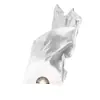 Leque de Seda Longo Branco Puro com Padrão de Nuvem Simulada, Adereço Elegante para Performance de Dança Clássica