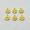 Cuentas Espaciadoras de Hilo Rojo con Agujero Grande de Flor de Durazno Chapadas en Oro DIY Cuentas para Pulsera Collar Cuentas Sueltas Accesorios de Joyería