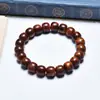 Pulseira Autêntica de Hainan Huanghuali Natural para Homens, Círculo Único, Contas Cilíndricas Estilo Antigo, Pera Pinheiro, Pera de Óleo Roxo, Contas Budistas de Madeira para Mulheres