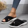 Sandálias de plataforma grossa cruzadas para senhoras plus size, novo estilo de verão para comércio exterior, com cabedal em tecido elástico respirável e confortável, estilo europeu e americano