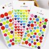 Pegatinas de puntos de amor, pegatinas decorativas de cinco estrellas, pegatinas de arcoíris para álbum de fotos DIY, 6 unidades