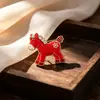 Broche Rojo de Caballo del Año Zodiacal de Venta Caliente Transfronteriza para Mujeres, Pin de Pedrería del Año del Caballo, Broche Creativo Festivo
