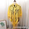 Chal de encaje hueco estilo occidental con borlas para banquetes, chal para dama de honor de Año Nuevo, bufanda de color liso, vestido cheongsam, toalla triangular