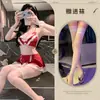 Lencería sexy para mujer, vestido de sirvienta de tres puntos con bragas de entrepierna abierta, uniforme de lazo de encaje 8112